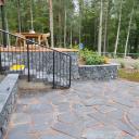 Terrassenfundament und Treppen mit Stonelement-Natursteinelementen, Wohnmesse 2023, Loviisa