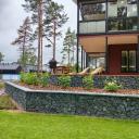 Terrassenfundament mit Stonelement-Lohkare-Natursteinelementen, Wohnmesse 2023, Loviisa